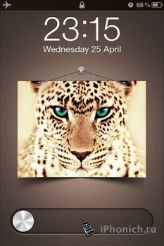 Chrome Feline HD LS - тема на Lockscreen iPhone