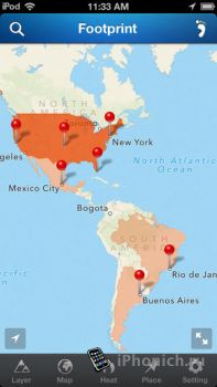 Footprint - Where I've Been - картографическое приложение для iOS