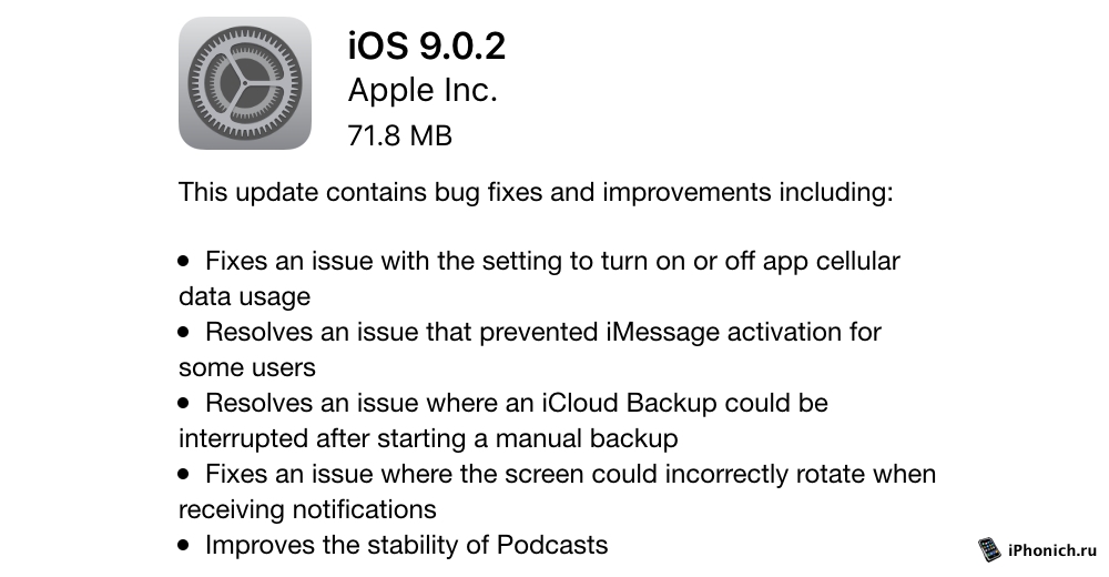 Вышла iOS 9.0.2 для iPhone, iPad и iPod Touch