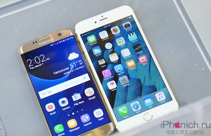 iPhone 6s против Samsung Galaxy S7: тесты на водопроницаемость и сгибаемость