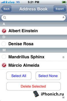 Contacts Tool на iPhone