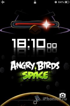 LS Angry Birds Space - тема для iPhone 4s