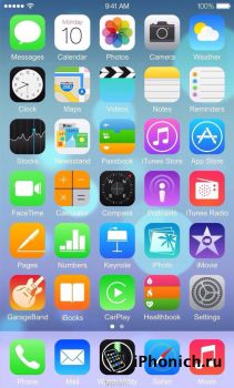 iPhone 6: скриншот iOS 8