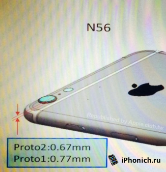 У iPhone 6 камера выступает на 0,67 мм