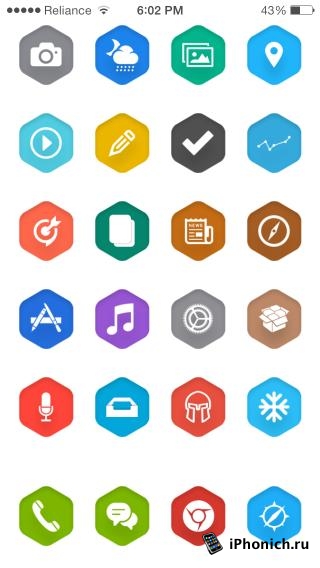 aaren - шестиугольные иконки для iOS 8