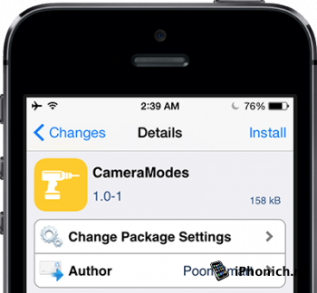 Твик CameraModes, позволяет  отключить режимы в  камере iPhone