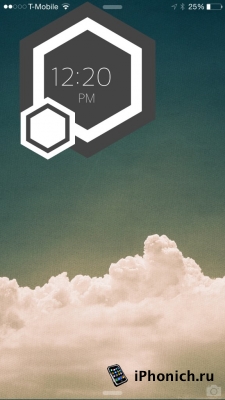 Hexaclock тема на экран блокировки iPhone с часами