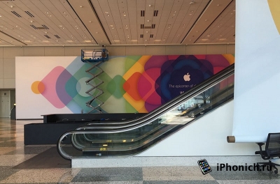 Apple украшает Moscone West к конференции WWDC 2015