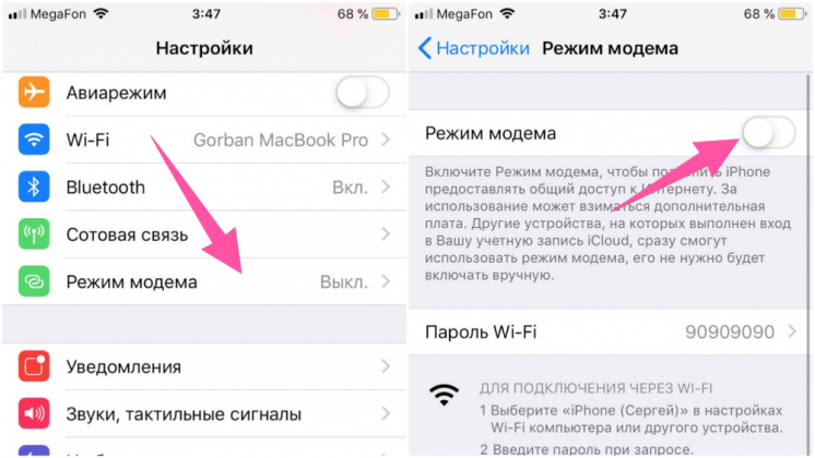 Режим модема на iphone сколько стоит