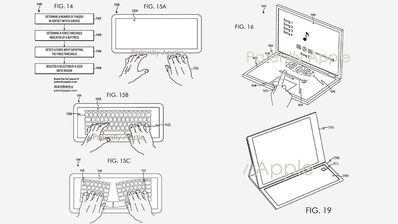 Патент Apple на полностью стеклянную клавиатуру без ключа для iPad и MacBook / © Patently Apple
