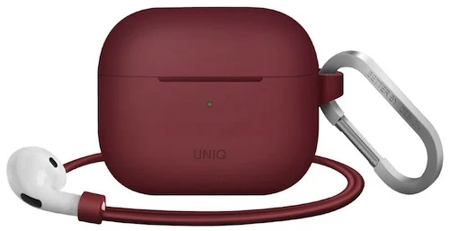 Комплект Uniq - чехол с карабином Vencer Silicone case + ремешок для AirPods 3