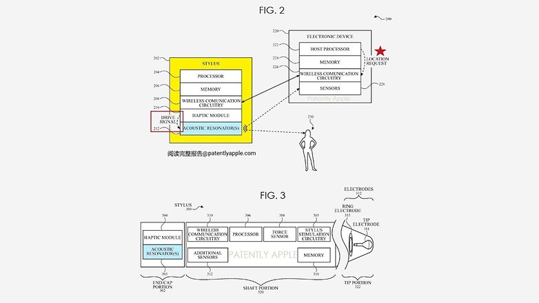 В новом патенте Apple показано, как Find My работает с Apple Pencil. / © Патент Apple
