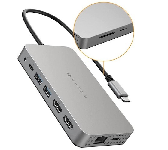 Концентратор USB-C Hyperdrive Dual 4K HDMI 10-в-1
