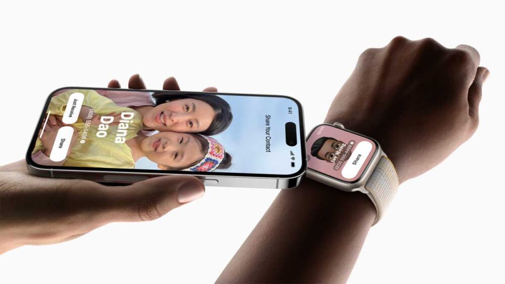При приближении вашего iPhone к Apple Watch другого человека и получении соответствующих разрешений с обеих сторон, ваши контактные данные легко и без проблем передаются. Это
NameDrop!