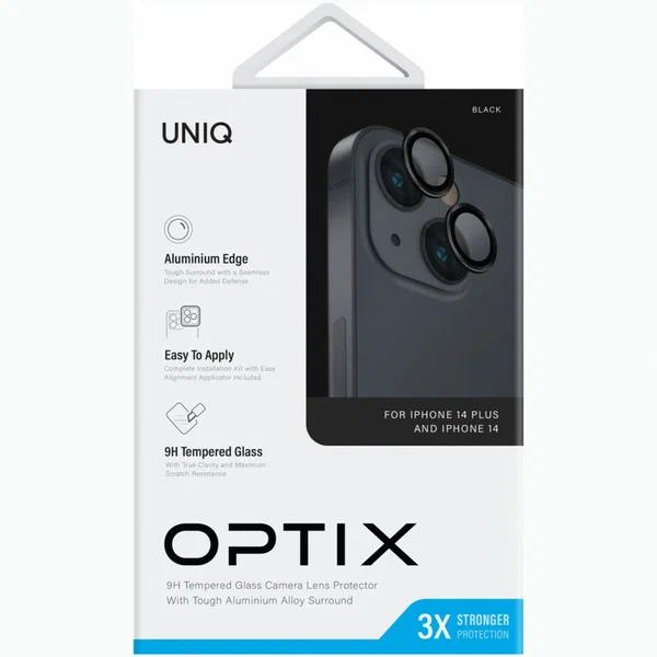 Защитное стекло Uniq Optix Camera Lens protector Aluminium (3 шт.) 0.25 мм для камеры iPhone 14