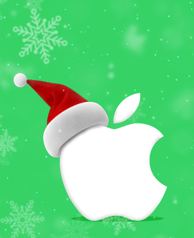 Циферблат с логотипом Apple «счастливого Нового года»