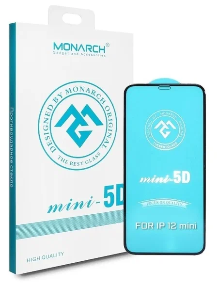 Защитное стекло Monarch для iPhone 12 Mini, премиум класса 5D