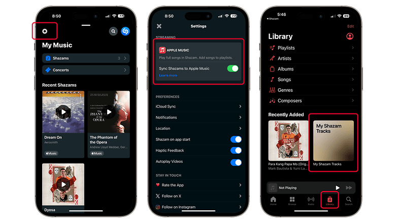 Распознанные песни из Shazam могут быть автоматически добавлены и синхронизированы с Apple Music.