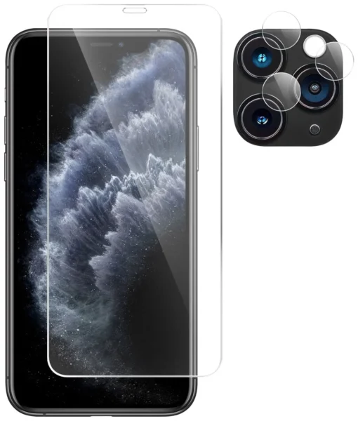 Защитное стекло для Apple iPhone 11 Pro (Гибридное - пленка + стекловолокно) на Экран и Камеру Brozo Hybrid Glass