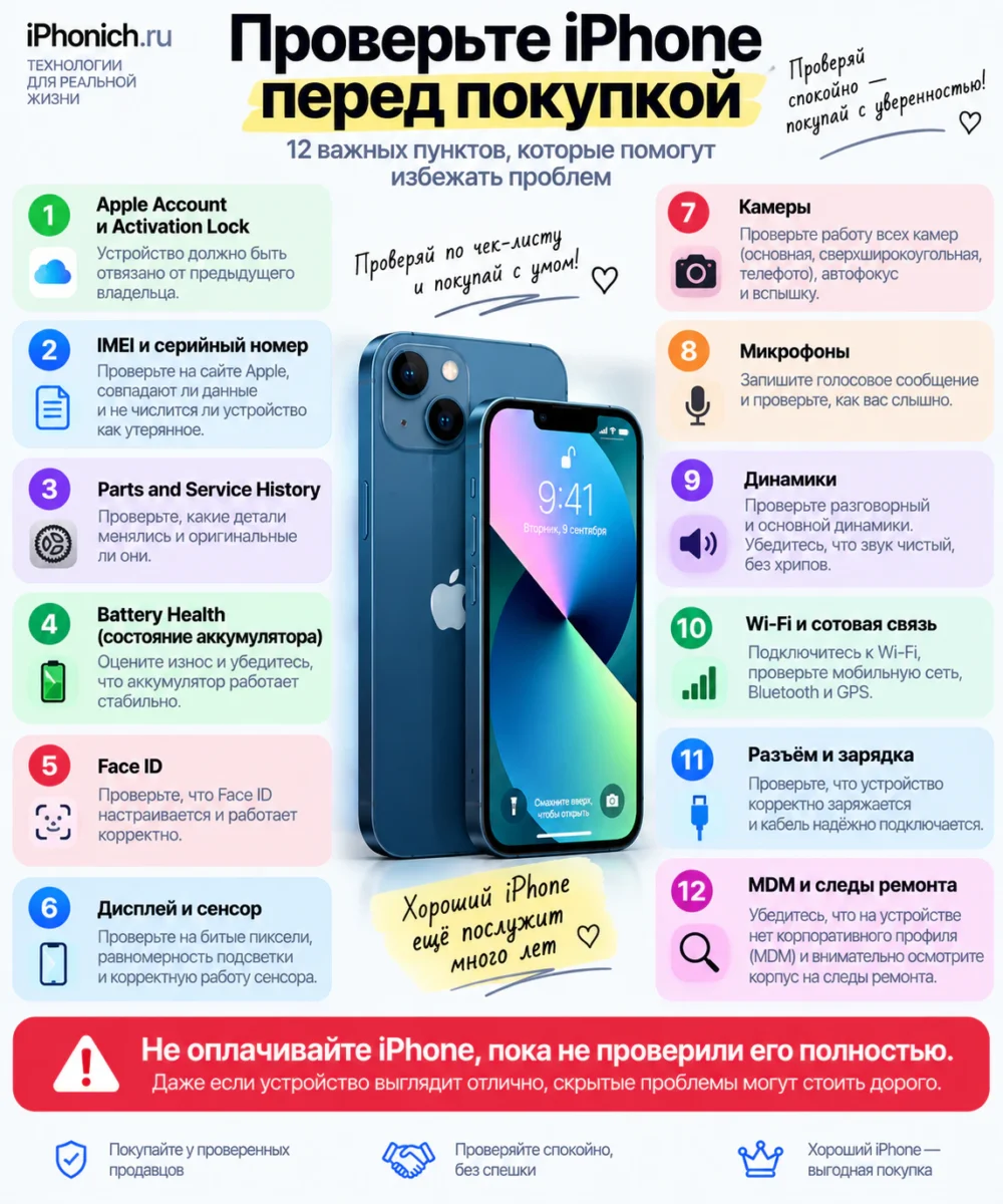 Стоит ли покупать старый iPhone в 2026 году: какие модели ещё актуальны 6 Чек-лист проверки б/у iPhone