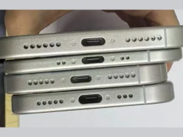 Порт USB-C на iPhone 17 Air (второй сверху) немного смещен относительно центра.