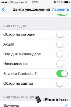 Твик Favorite Contacts 7 - избранные контакты в Центре уведомлений (iOS 7)